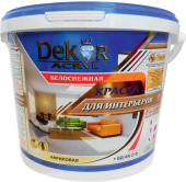 Краска ВД-АК 216 DEKOR для интерьеров моющаяся белоснежная 14 кг цена, купить | РБС-спектр Витебск